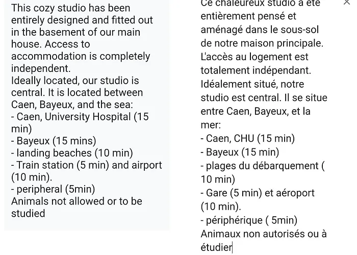 ホームステイ Studio 4P Independant Parking Proche Caen Le Fresne-Camilly